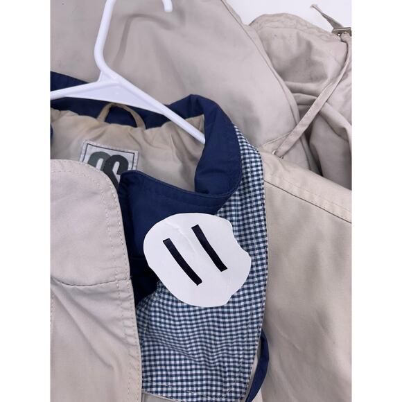 CS Signature Womens Jacket Size 1X Double Closure Cream Navy Blue Faux Mock Neck - Picture 15 of 15